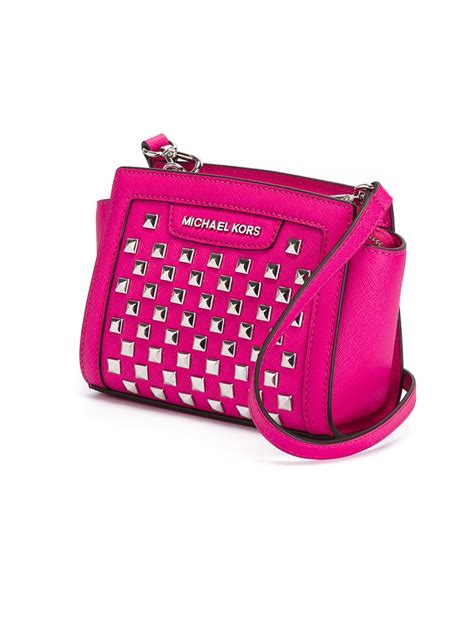 pink studded michael kors handbag|michael kors studded crossbody bag.